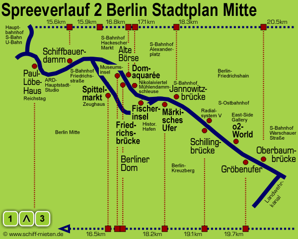 Spreeverlauf 2 Berlin Stadtplan Mitte Schiffsanlegestellen Kreuzberg Friedrichshain Anlegestellen